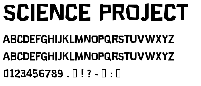 Science Project font